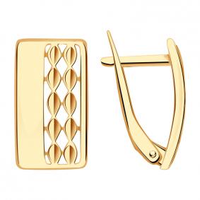 Золотые серьги с алмазной гранью Красносельский ювелир АС800-3409 АС800-3409 фото