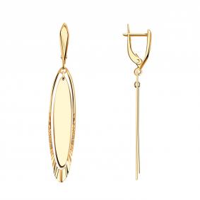 Золотые серьги с алмазной гранью Красносельский ювелир АС834-3555 АС834-3555 фото