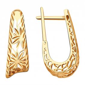 Золотые серьги с алмазной гранью Красносельский ювелир АСд828-3519 АСд828-3519 фото