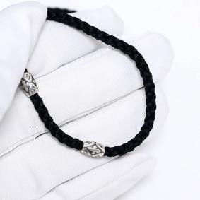 Текстильный шнурок-колье с декоративным элементом из серебра Иордань Б-Ц-143 Б-Ц-143 фото