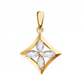 Золотая подвеска BERGER Б030461 с фианитом Б030461 фото