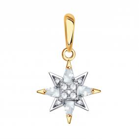 Золотая подвеска BERGER Б030551 с фианитом Б030551 фото