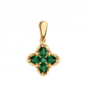 Золотая подвеска BERGER с ситаллом цвета Изумруд Б030714и Б030714и фото
