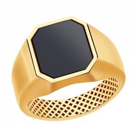 Золотое кольцо BERGER Б040001 с ониксом Б040001 фото