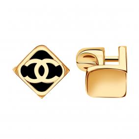 Золотые серьги BERGER Б050001 с ониксом Б050001 фото