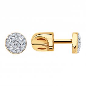 Золотые серьги BERGER Б050042 с фианитом Б050042 фото