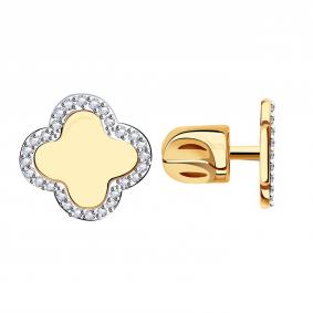 Золотые серьги BERGER Б050064 с фианитом Б050064 фото