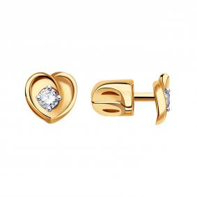 Золотые серьги BERGER Б050067 с фианитом Б050067 фото