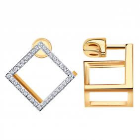 Золотые серьги BERGER Б050188 с фианитом Б050188 фото