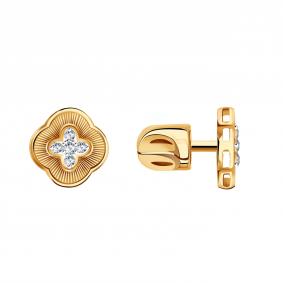 Золотые серьги BERGER Б050223 с фианитом Б050223 фото