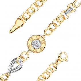 Золотой браслет BERGER Б070218-1 с фианитом и ониксом Б070218-1 фото