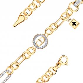 Золотой браслет BERGER Б070221-1 с фианитом и ониксом Б070221-1 фото