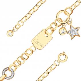 Золотой браслет BERGER Б070231 с фианитом Б070231 фото