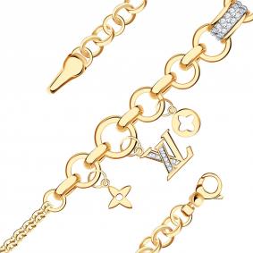 Золотой браслет BERGER Б070247 с фианитом Б070247 фото