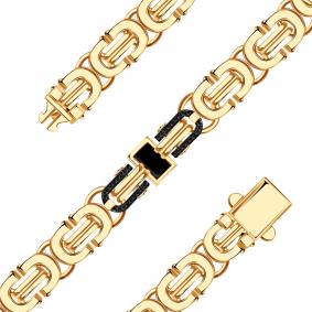 Золотой браслет BERGER Б070416ч с фианитом и ониксом Б070416ч фото