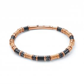 Золотой браслет BERGER Б070442ч с фианитом и ониксом Б070442ч фото