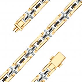 Браслет из комбинированного золота BERGER Б070452ч с фианитом Б070452ч фото