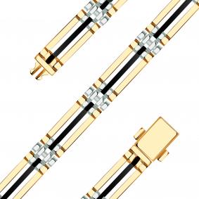 Браслет из комбинированного золота BERGER Б070463 с ониксом Б070463 фото