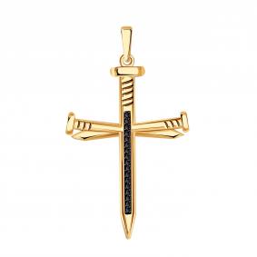 Золотая подвеска BERGER Б080025ч с фианитом Б080025ч фото