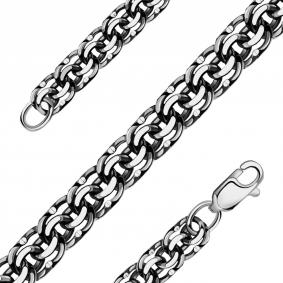 Браслет плетение Бисмарк из черненого серебра NOVIKOV Б101 Б101 фото