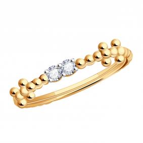 Золотое кольцо BERGER Б110266 с фианитом Б110266 фото