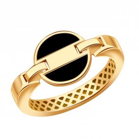 Золотое кольцо BERGER Б110656 с ониксом Б110656 фото