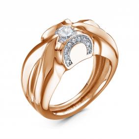 Золотое кольцо BERGER с бриллианитом и фианитом Б111091 Б111091 фото