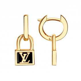 Золотые серьги-трансформеры BERGER с ониксом Б120349 Б120349 фото