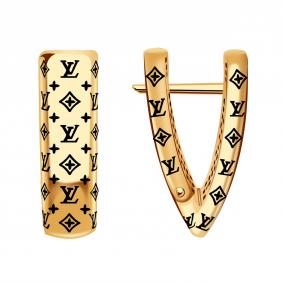 Золотые серьги BERGER Б120355 с эмалью Б120355 фото