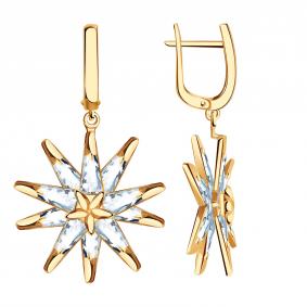 Золотые серьги BERGER Б120542-1 с фианитом Б120542-1 фото