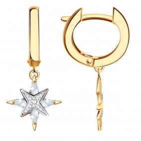 Золотые серьги BERGER Б120552 с фианитом Б120552 фото