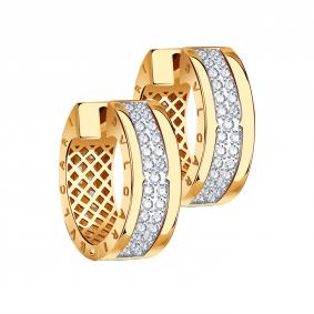 Золотые серьги BERGER Б120650 с фианитом Б120650 фото