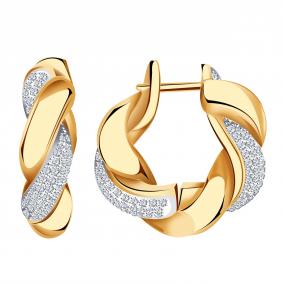 Золотые серьги BERGER Б120779 с фианитом Б120779 фото