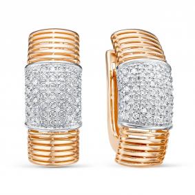 Золотые серьги BERGER Б120822 с фианитом Б120822 фото