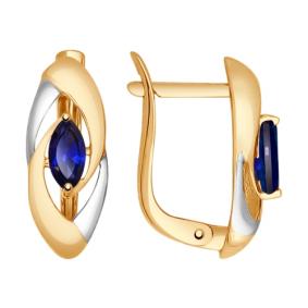 Золотые серьги SOKOLOV Б724781 с сапфиром Б724781 фото