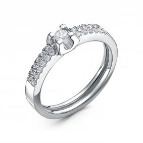 Кольцо из белого золота BERGER ББ111086 с фианитом ББ111086 фото