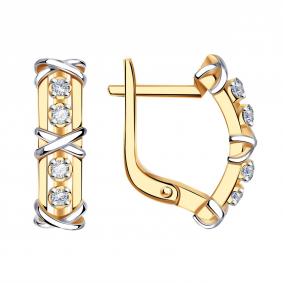 Золотые серьги BERGER ББР120059 с бриллиантом ББР120059 фото