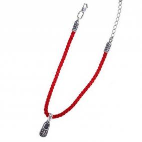 Текстильный шнурок с декоративным элементом из черненого серебра Башмачок Спиридона Высоковы 585 БШ-22-Ч БШ-22-Ч фото