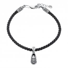 Текстильный шнурок с декоративным элементом из черненого серебра Башмачок Спиридона Высоковы 585 БШ-7-Ч БШ-7-Ч фото