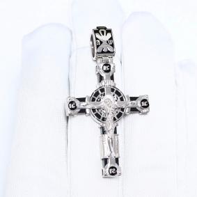 Подвеска из белого золота BERGER Бб080043 с ониксом и эмалью Бб080043 фото