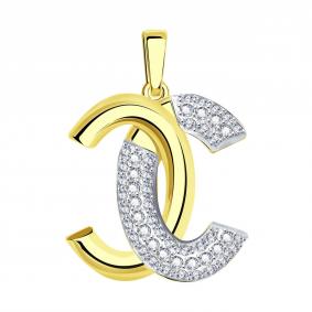 Подвеска из лимонного золота BERGER Бл030119 с фианитом Бл030119 фото