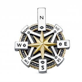 Подвеска из лимонного золота BERGER Бл030158ч с фианитом и ониксом Бл030158ч фото