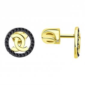 Серьги из лимонного золота BERGER Бл050041ч с фианитом Бл050041ч фото