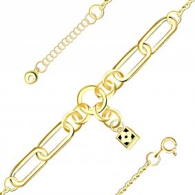 Браслет из лимонного золота BERGER Бл070212 с фианитом и ониксом Бл070212 фото