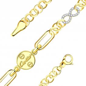 Браслет из лимонного золота BERGER Бл070226 с фианитом Бл070226 фото