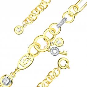 Браслет из лимонного золота BERGER Бл070243 с фианитом Бл070243 фото