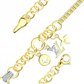 Браслет из лимонного золота BERGER Бл070247 с фианитом Бл070247 фото