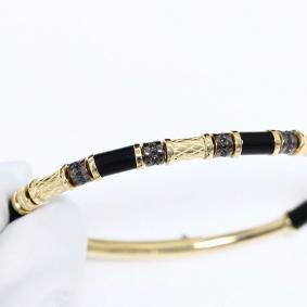 Браслет из лимонного золота BERGER Бл070442ч с фианитом и ониксом Бл070442ч фото