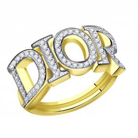 Кольцо из лимонного золота BERGER Бл110117 с фианитом Бл110117 фото