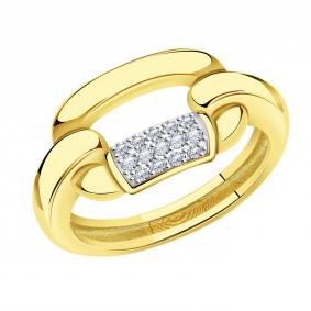 Кольцо из лимонного золота BERGER Бл110140 с фианитом Бл110140 фото